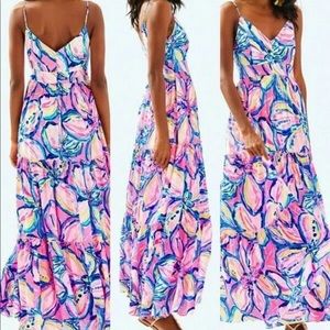 Lilly Pulitzer Melody Tiered Maxi Long Dress 10